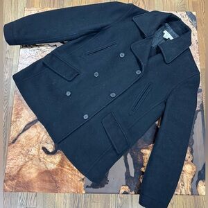 J. Crew Black Wool Peacoat, Vintage 90s, Size Small